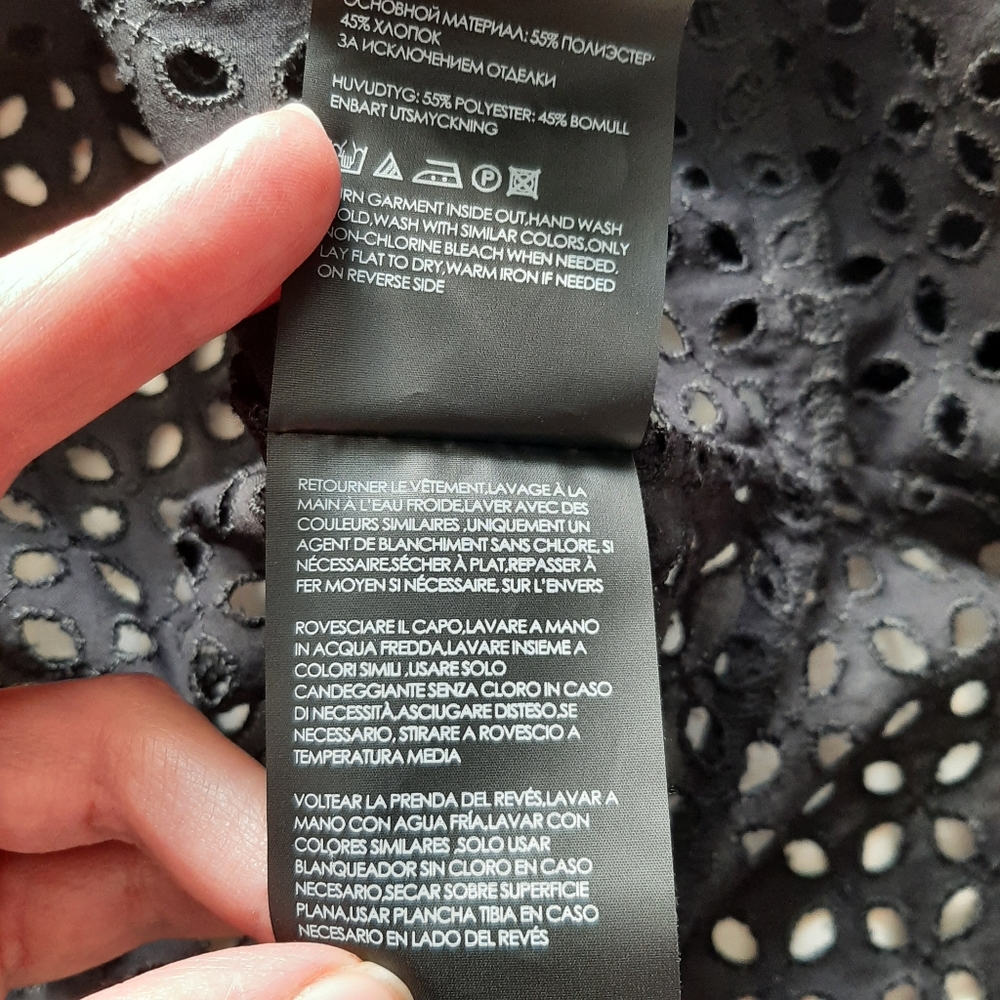 Club Monaco Puff Sleeve Eyelet Top in Black - Picture 6 of 11